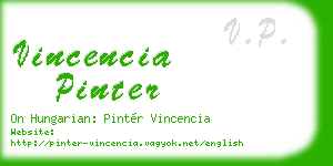 vincencia pinter business card